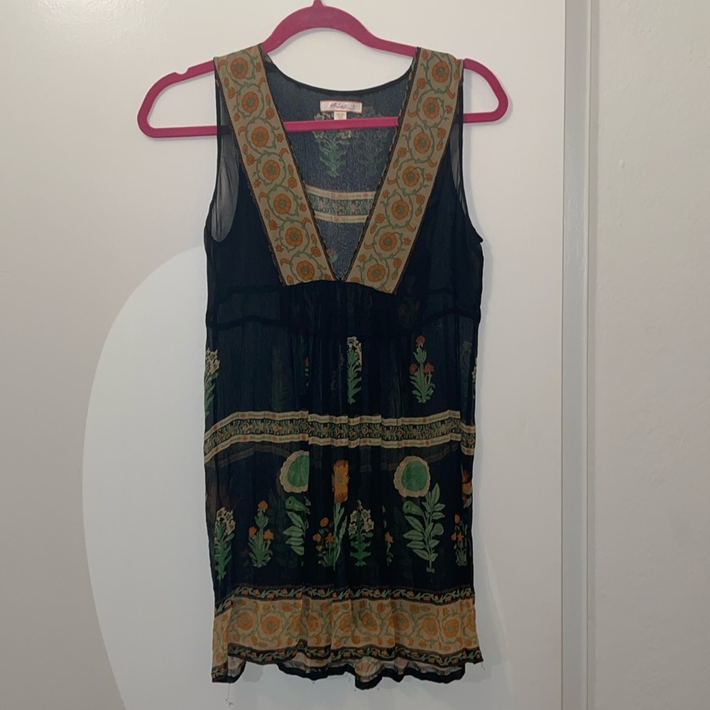 Lux sheer floral top. Black with floral design. Size XS. Purchased from UO.